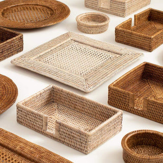 Guest Towel White Rattan Holder Ttop Bleached Rattan Guest