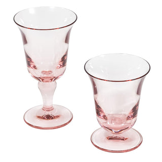 Caspari Acrylic Flared Wine Glass-Lt Rose Acry Flared Wine Glass-Short 9.6 Oz ACR507