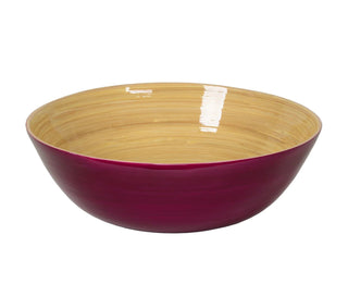 Albert L Punkt Shallow Lacquered Bamboo Bowl in Blackberry - 1 Each