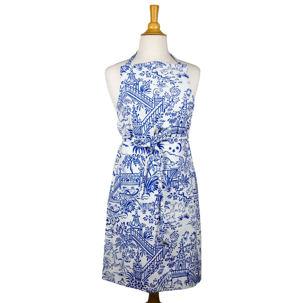 Caspari Apron Collection Pagoda Toile Blue/ White Caspari Apron Collection Pagoda Toile Blue/ White