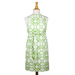 Caspari Garden Trellis Green Fabc Fabric Apron - 34 X 30 Inches APR015A