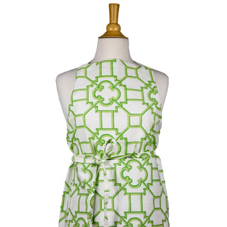 Caspari Garden Trellis Green Fabc Fabric Apron - 34 X 30 Inches APR015A