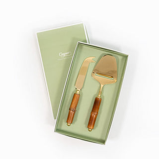 Caspari Bamboo Cheese Knife & Slicer - Set of 2 BAM010
