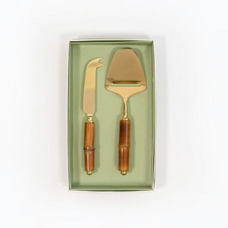 Caspari Bamboo Cheese Knife & Slicer - Set of 2 BAM010
