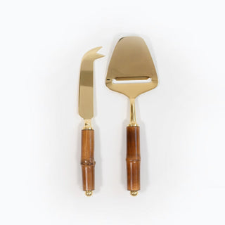 Caspari Bamboo Cheese Knife & Slicer - Set of 2 BAM010