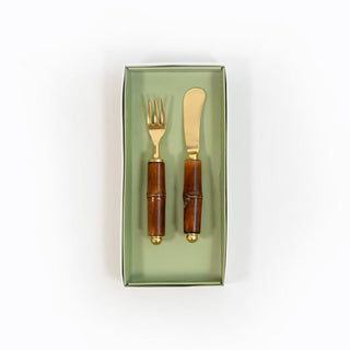Caspari Bamboo Spreader & Hors d'oeuvre Fork - Set of 2 BAM011