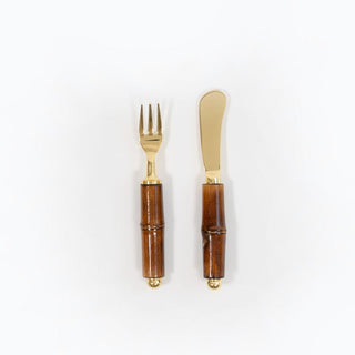Caspari Bamboo Spreader & Hors d'oeuvre Fork - Set of 2 BAM011