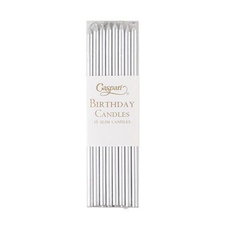 Caspari Birthday Slims-Silver Candle Birthday Slims 16-In CA1101
