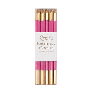 Caspari Birthday Slims-Fuchsia/Gold Candle Birthday Slims 16-In CA1110