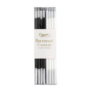 Caspari Birthday Slims-Mixed Black & White Candle Birthday Slims 16-In CA1112