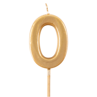 Caspari Number Candle 0-Gold Candle Birthday Number CA900G