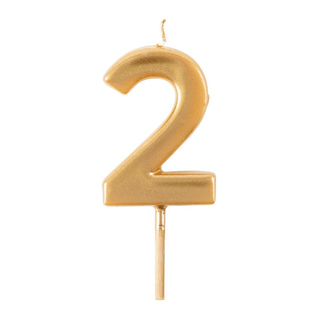 Caspari Number Candle 2-Gold Candle Birthday Number CA902G