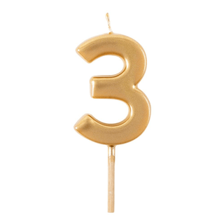 Caspari Number Candle 3-Gold Candle Birthday Number CA903G