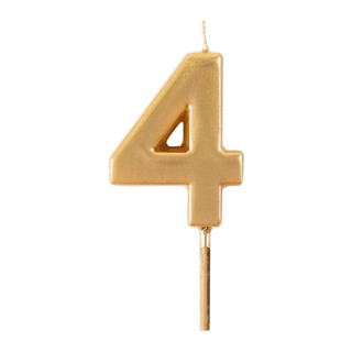 Caspari Number Candle 4-Gold Candle Birthday Number CA904G