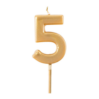 Caspari Number Candle 7-Gold Candle Birthday Number CA907G