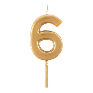 Caspari Number Candle 8-Gold Candle Birthday Number CA908G