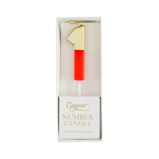 Caspari Number Candle 1 - Red/Gold Candle Birthday Number CA911