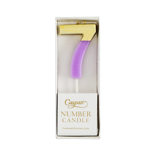 Caspari Number Candle 7 - Purple/Gold Candle Birthday Number CA917