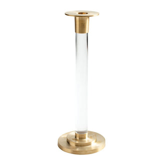 Caspari Large Candlestick Clear 10 Inch Candlestick - Resin/Brass CAN104