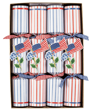 Caspari Flags And Hydrangeas Eday Crackers-10 Inch Long/8In CK140.10