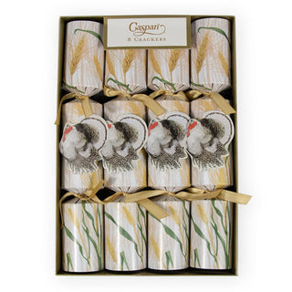 Caspari Homestead Turkey Christmas Crackers-10 Inch Long/8In CK160.10