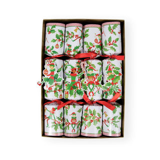 Caspari Jingle Elves Christmas Crackers - 8 Per Box CK162.10