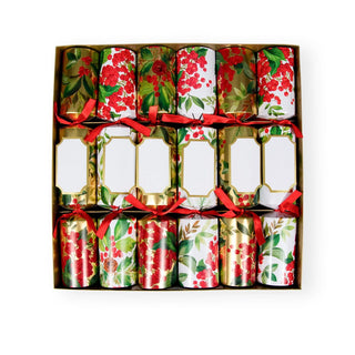 Caspari Holly Chintz Christmas Crackers - 6 Per Box CK164.12