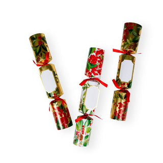 Caspari Holly Chintz Christmas Crackers - 6 Per Box CK164.12