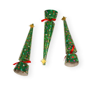 Caspari Merry And Bright Christmas Cone Crackers - 8 Per Box CK167.12