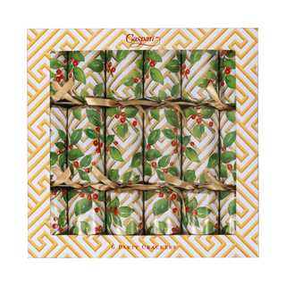 Caspari Holly And Fretwork Celebration Crackers - includes 6 Celebration Crackers CK194.12