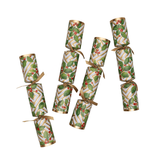 Caspari Holly And Fretwork Celebration Crackers - includes 6 Celebration Crackers CK194.12