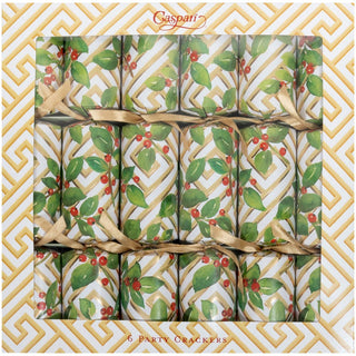 Caspari Holly And Fretwork Celebration Crackers - includes 7 Celebration Crackers CK194.12