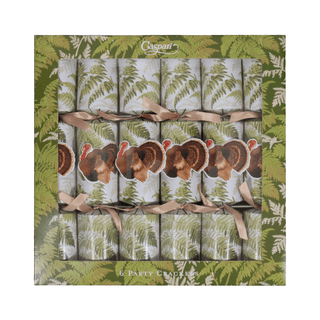 Caspari Turkey Among Ferns Celebration Crackers - includes 6 Celebration Crackers CK196.12