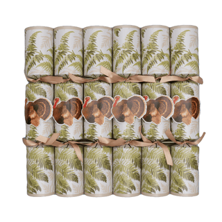 Caspari Turkey Among Ferns Celebration Crackers - includes 6 Celebration Crackers CK196.12