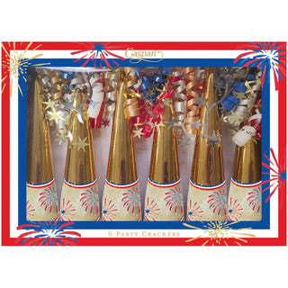 Caspari Celebrate! 10" Cone Party Crackers- 6 per box CK201.10