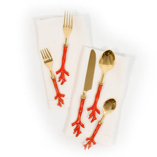 Caspari Coral 5-Piece Flatware Place Setting COR207