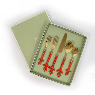Caspari Coral 5-Piece Flatware Place Setting COR207