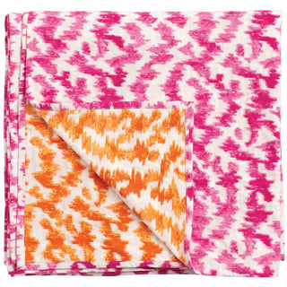 Caspari Modern Moire Fuchsia/Orange Reverse Fabc Cotton Tblcvr-70.5 X 70.5 Inch FTC003