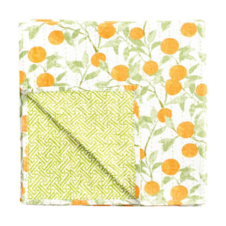 Caspari Orange Grove-Reversible Fabc Cotton Tblcvr-70.5 X 70.5 Inch FTC010