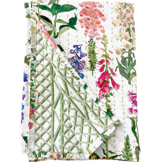 Caspari Foxgloves-Reversible Fabc Cotton Tblcvr-70.5 X 70.5 Inch FTC011