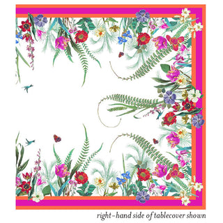 Caspari La Dolce Vita Cloth Tablecover in Fuchsia & Orange - 1 Tablecover FTC013L