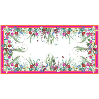 Caspari La Dolce Vita Cloth Tablecover in Fuchsia & Orange - 1 Tablecover FTC013L