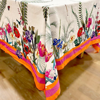 Caspari La Dolce Vita Tablecover-Fuch/Orang Fabc Cotton Tblcvr-120X60 FTC013L