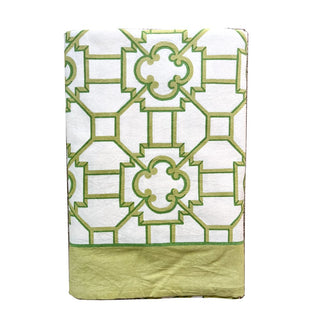 Caspari Garden Trellis Tablecover-Green Fabc Cotton Tblcvr-120X60 FTC015L