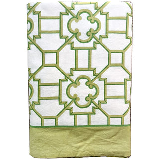 Caspari Garden Trellis Tablecover-Green Fabc Cotton Tblcvr-120X60 FTC015L