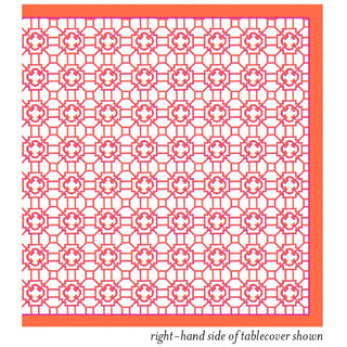 Caspari Garden Trellis Cloth Tablecover in Fuchsia & Orange - 1 Tablecover FTC016L