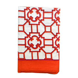 Caspari Garden Trellis Tablecover-Fuch/Oran Fabc Cotton Tblcvr-120X60 FTC016L
