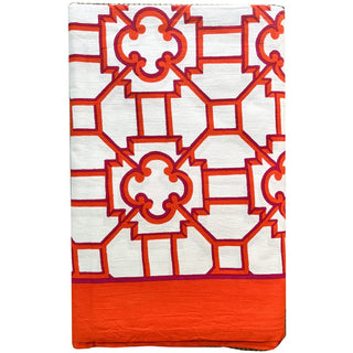 Caspari Garden Trellis Tablecover-Fuch/Oran Fabc Cotton Tblcvr-120X60 FTC016L