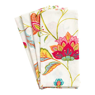 Caspari Passage To India Ivory Multi Fabc Cotton Napkin-Set Of 4 FTN001A