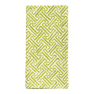 Caspari Fretwork Cloth Dinner Napkins in Green - Set of 4, Three Sets FTN001BX3
